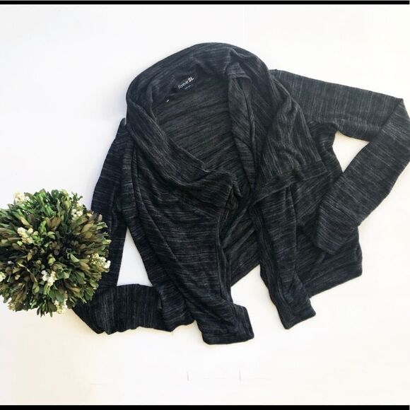 Womens Forever 21 Nubby Heathered Gray Open Cardigan - Sz S - Picture 2 of 2